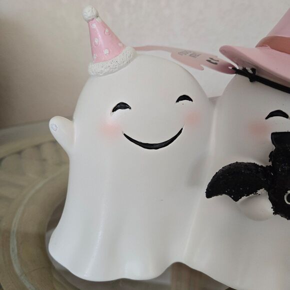 Goblin and Ghoul Cute Pink Ghost Trio Halloween Decor - Picture 4 of 5